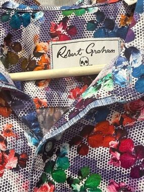 Robert Graham Multicolor Floral Casual Button Shirt